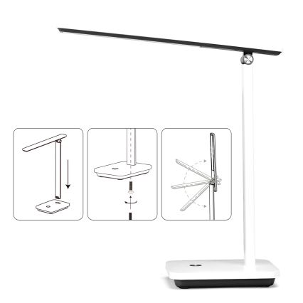 Aigostar - LED Lampada da tavolo ricaricabile dimmerabile LED/5W/5V 3000-6500K bianco/nero
