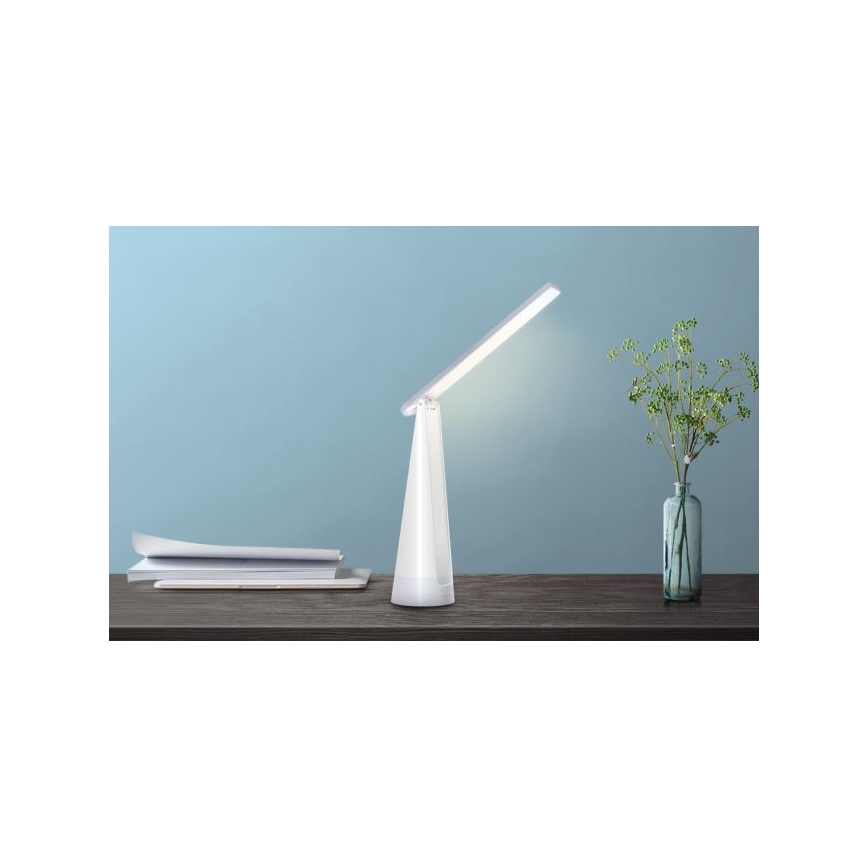 Aigostar - LED Lampada da tavolo ricaricabile dimmerabile LED/7W/5V 4000K 4400 mAh bianco