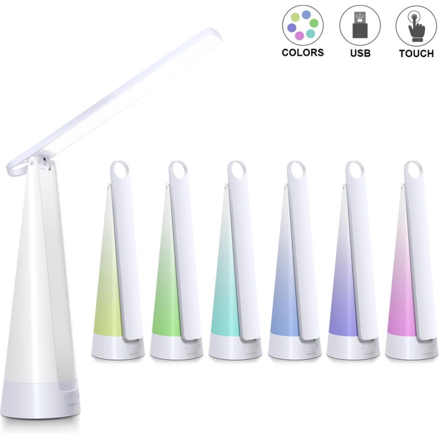 Aigostar - LED Lampada da tavolo ricaricabile dimmerabile LED/7W/5V 4000K 4400 mAh bianco