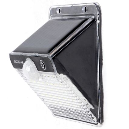 Aigostar - Lampada solare a LED con sensore, 3,7 V, 6500 K, 1200 mAh, IP65, nera