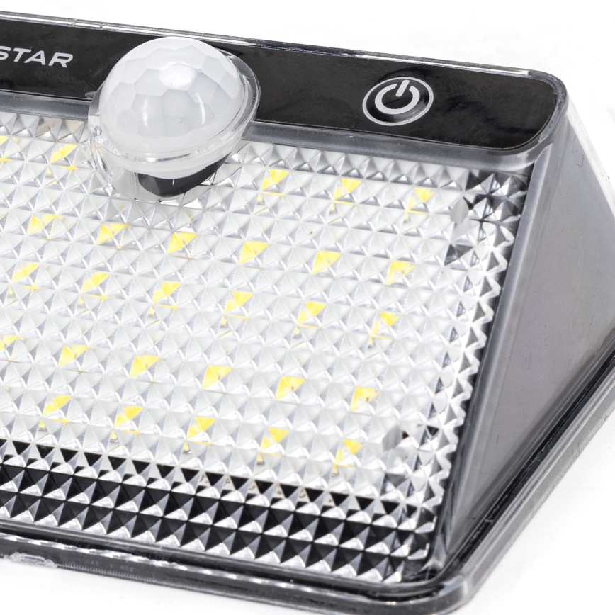 Aigostar - Lampada solare a LED con sensore, 3,7 V, 6500 K, 1200 mAh, IP65, nera