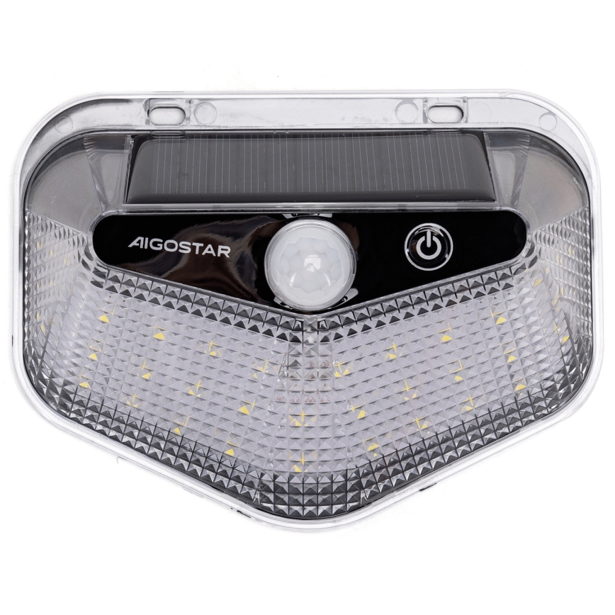 Aigostar - Lampada solare LED con sensore LED/3,7V 6500K 500 mAh IP65 nero