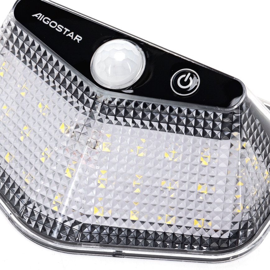 Aigostar - Lampada solare LED con sensore LED/3,7V 6500K 500 mAh IP65 nero