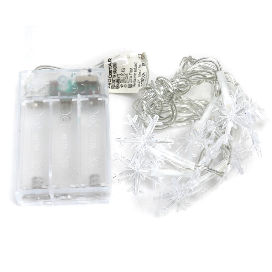 Aigostar - LED Weihnachtslichterkette 20xLED/3xAA 3,3m Schneeflocken
