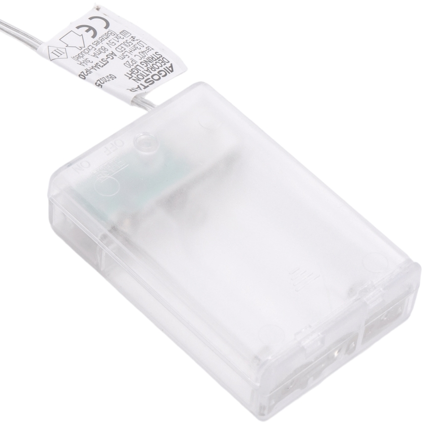 Aigostar - LED-Lichterkette 50xLED/3xAA 5 m warmweiß silber