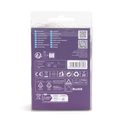Aigostar - LED-Lichterkette 50xLED/3xAA 5,3 m warmweiß