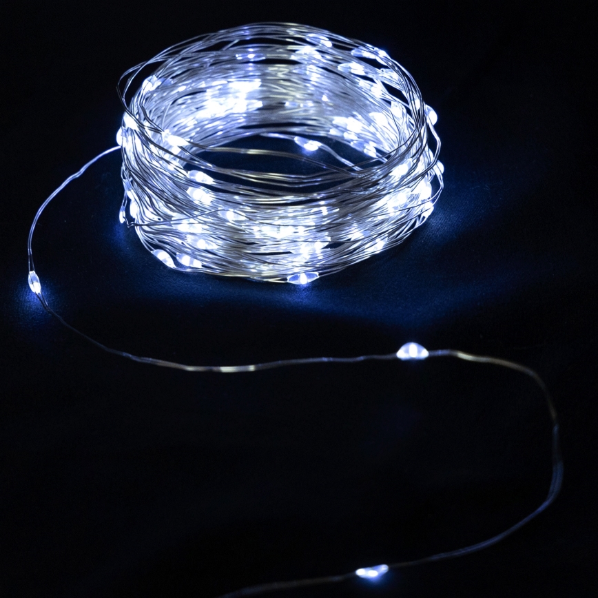 Aigostar - LED-Außen-Lichterkette 50xLED/3xAA IP44 5,3 m kaltweiß