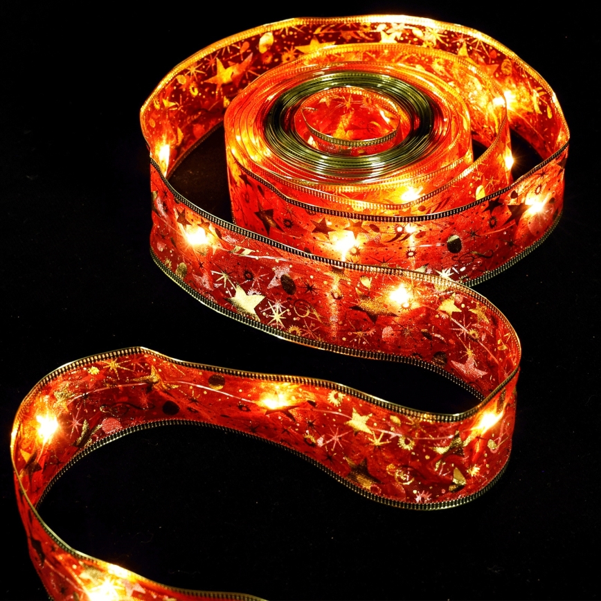 Aigostar - LED-Lichterkette 50xLED/3xAA 5m warmweiß/rot
