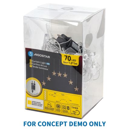 Aigostar - LED-Außen-Weihnachtslichterkette 25xLED/8 Funktionen 3xAA 2,8m IP44 kaltweiß