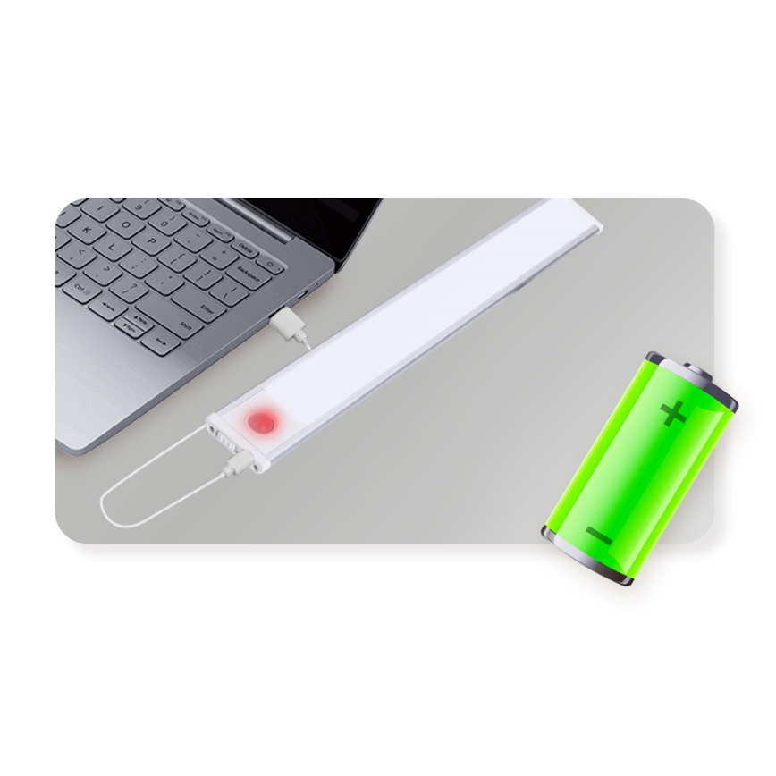 Aigostar - Illuminazione LED ricaricabile per mobili con sensore LED/1,5W/5V 4000K