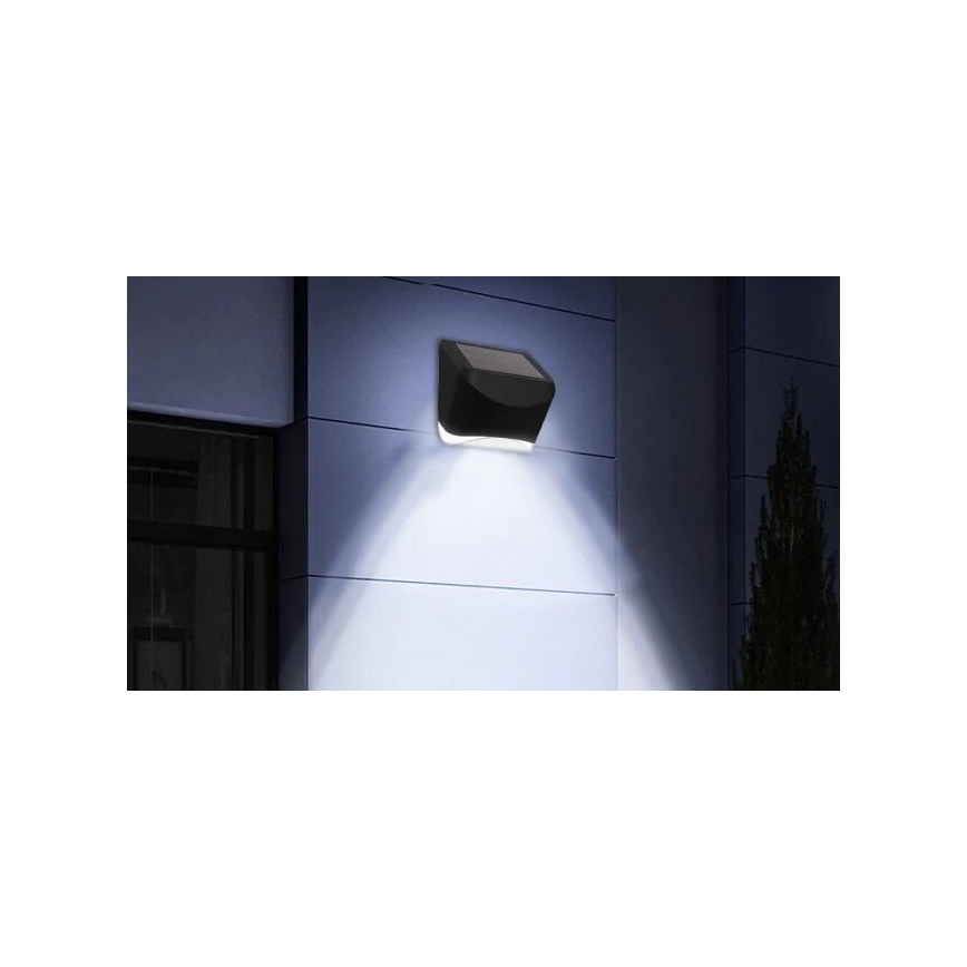 Aigostar - LED Luminaire solaire extérieur avec détecteur LED/0,12W/2V IP44