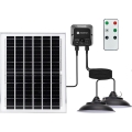 Aigostar - LED Lustre solaire avec capteur 2xLED/70W/12V 12000 mAh 6500K IP65 Ø 23,5 cm + télécommande