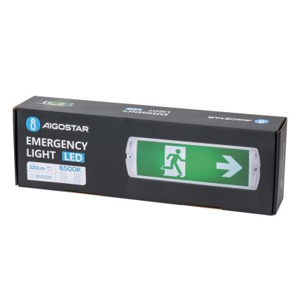 Aigostar - LED-Notleuchte EMERGENCY EXIT LED/4W/230V IP65 6500K 600mAh