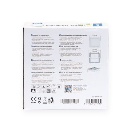 Aigostar - LED Plafoniera LED/12W/230V 17,3x17,3 cm 6500K bianco