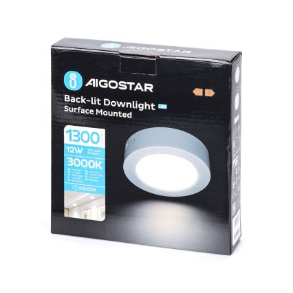 Aigostar - LED Plafoniera LED/12W/230V diametro 17,4 cm 3000K bianco