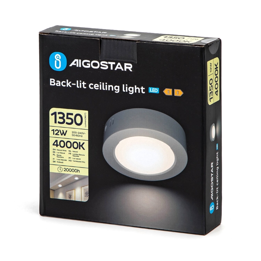 Aigostar - LED Plafoniera LED/12W/230V diametro 17,4 cm 4000K bianco