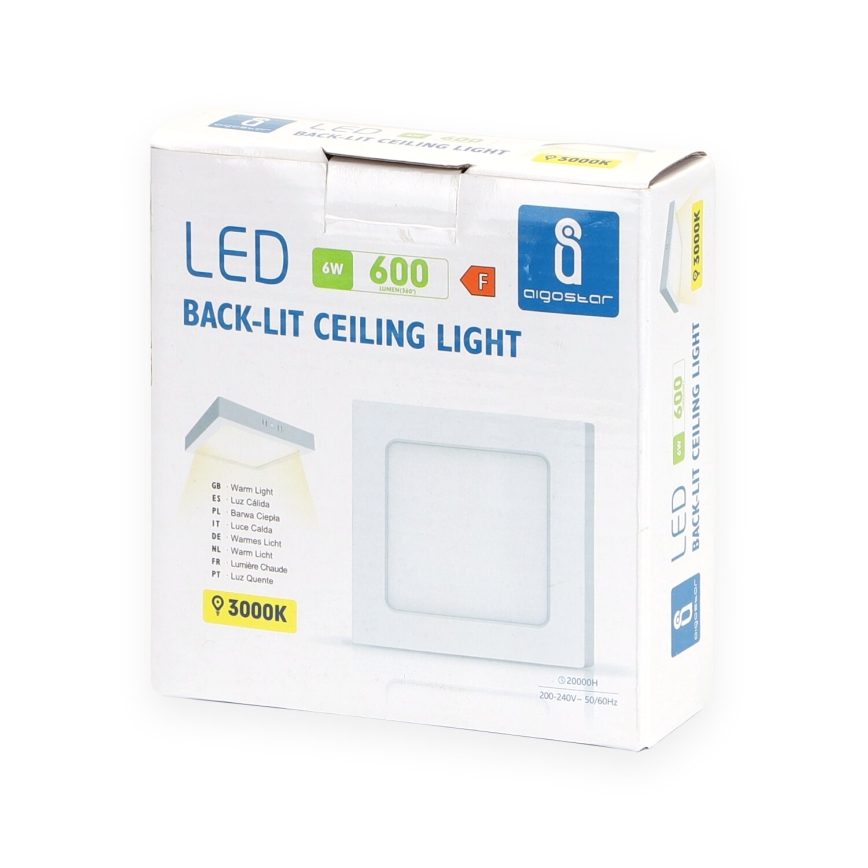 Aigostar - LED Plafoniera LED/6W/230V 12,2x12,2 cm 3000K bianco