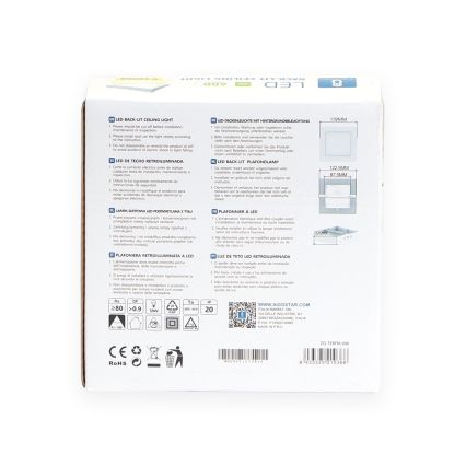Aigostar - LED Plafoniera LED/6W/230V 12,2x12,2 cm 3000K bianco