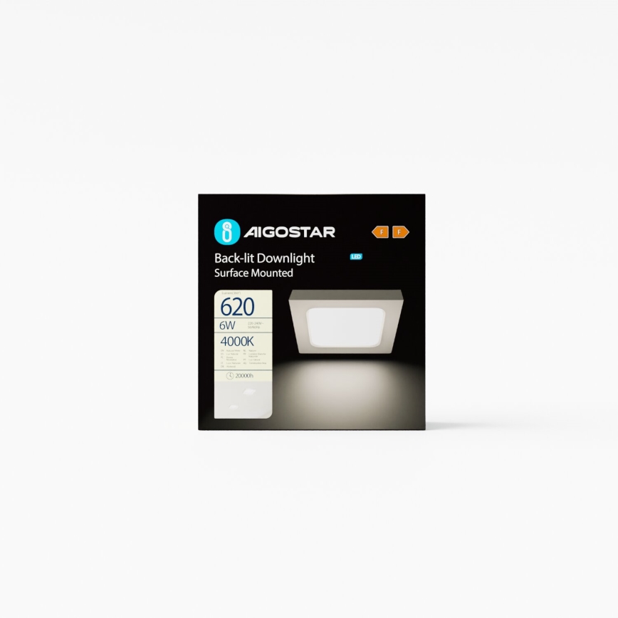 Aigostar - LED Plafoniera LED/6W/230V 12,2x12,2 cm 4000K bianco