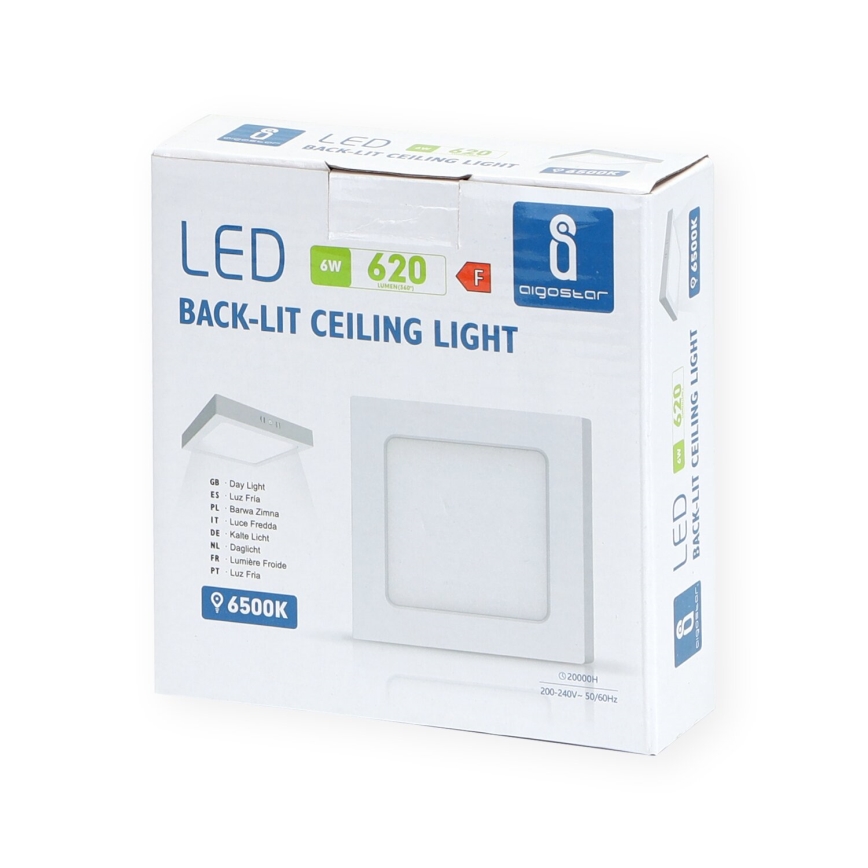 Aigostar - LED Plafoniera LED/6W/230V 12,2x12,2 cm 6500K bianco