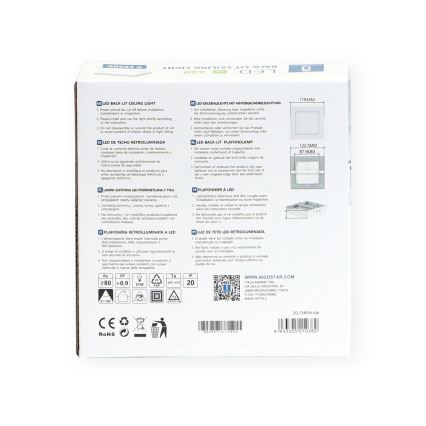 Aigostar - LED Plafoniera LED/6W/230V 12,2x12,2 cm 6500K bianco
