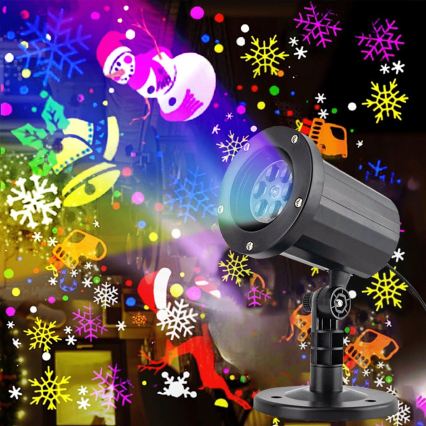 Aigostar - LED projecteur extérieur de Noël à flocons de neige LED/5W/230V IP44 multicolore