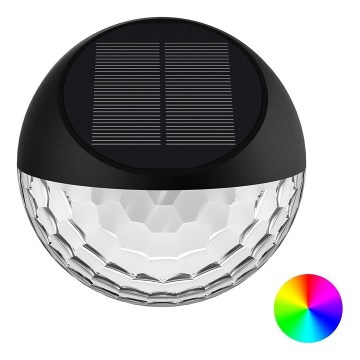 Aigostar - LED RGB Applique solare LED/2W/1,2V nero IP44