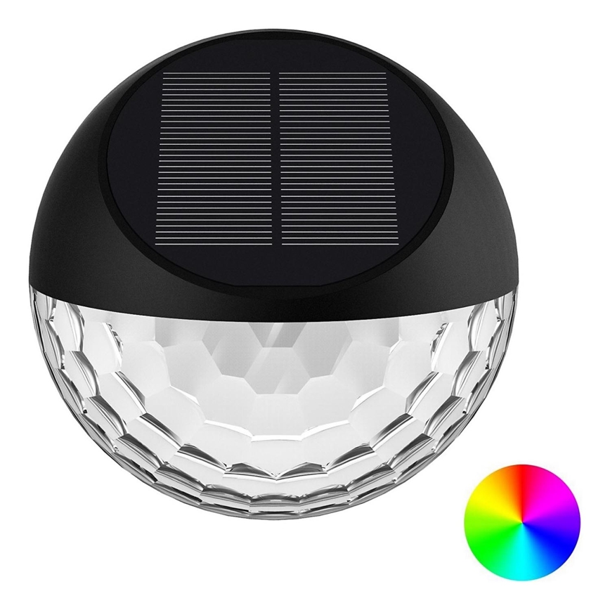 Aigostar - LED RGB Applique solare LED/2W/1,2V nero IP44