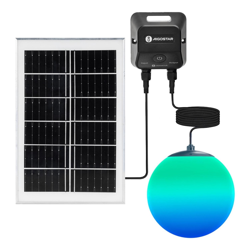 Aigostar - LED RGB Dimmbare Solar-Hängeleuchte MESH LED/20W/3,7V 4000 mAh 2700K-6500K IP65 d 20 cm