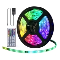 Aigostar - LED RGB dimmbarer Außenlichtstreifen 5m LED/24W/12/230V IP65 + Fernbedienung