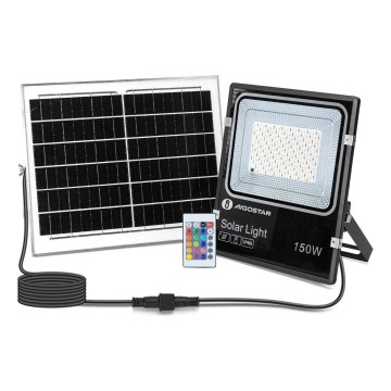 Aigostar - LED RGB Faro solare dimmerabile LED/150W/3,2V IP66 + telecomando