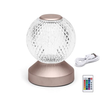 Aigostar - LED RGB Lampe de table à intensité variable rechargeable LED/1W/5V 1800mAh 13,5 cm + télécommande