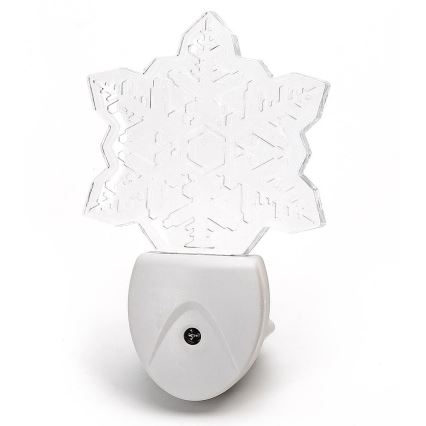Aigostar - LED RGB Luce notturna con sensore crepuscolare LED/0,5W/230V fiocco di neve