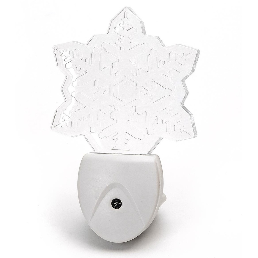 Aigostar - LED RGB Luce notturna con sensore crepuscolare LED/0,5W/230V fiocco di neve