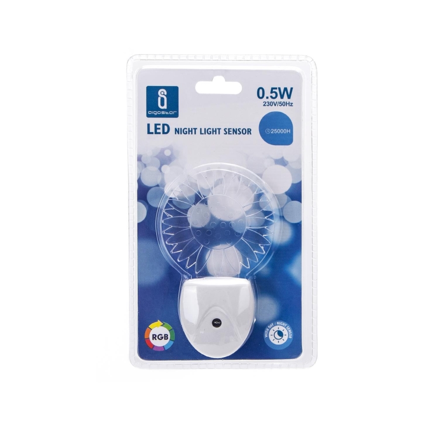 Aigostar - LED RGB Luce notturna con sensore LED/0,5W/230V sun