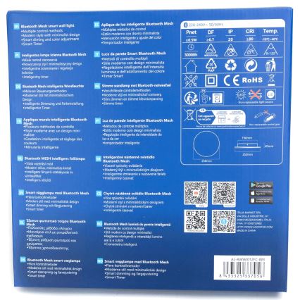 Aigostar - LED RGBW Dimmbare Wandleuchte MESH Smart LED/12W/230V 2700-6500K schwarz + Fernbedienung