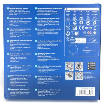 Aigostar - LED RGBW Dimmbare Wandleuchte MESH Smart LED/12W/230V 2700-6500K weiß + Fernbedienung
