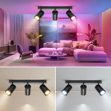 Aigostar - LED RGBW dimmbarer Einbaustrahler MESH 3xLED/4,9W/230V 2700-6500K Weiß + Fernbedienung