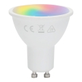 Aigostar - LED RGBW dimmbares GU10-Leuchtmittel, 4,8 W / 230 V, 3000 K + Fernbedienung