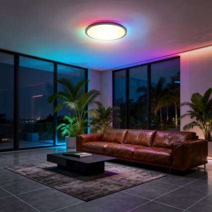 Aigostar - Plafoniera LED RGBW dimmerabile MESH LED/36W/230V 3000-6500K nera + telecomando
