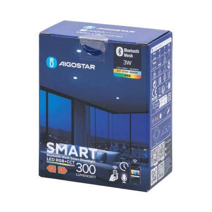 Aigostar - LED RGBW Lampada da incasso dimmerabile per bagni MESH Smart LED/3W/230V 2700-6500K IP44