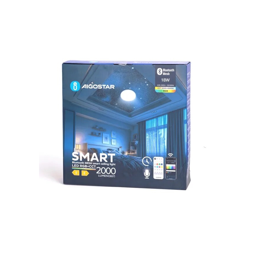 Aigostar - LED RGBW Plafoniera dimmerabile da bagno MESH Smart LED/18W/230V 3000-6500K IP44 + telecomando