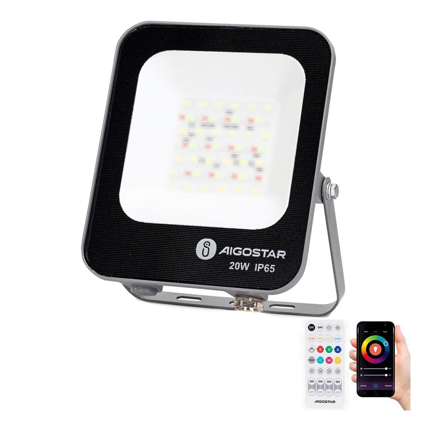 Aigostar - LED RGBW Proiettore dimmerabile MESH Smart LED/20W/230V 6500K IP65 + telecomando
