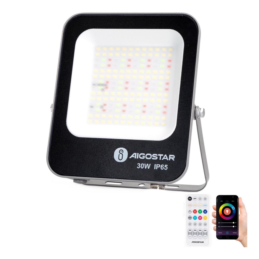 Aigostar - LED RGBW Proiettore dimmerabile MESH Smart LED/30W/230V 6500K IP65 + telecomando