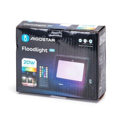 Aigostar - Riflettore LED RGBW dimmerabile LED/20W/230V IP65 + telecomando