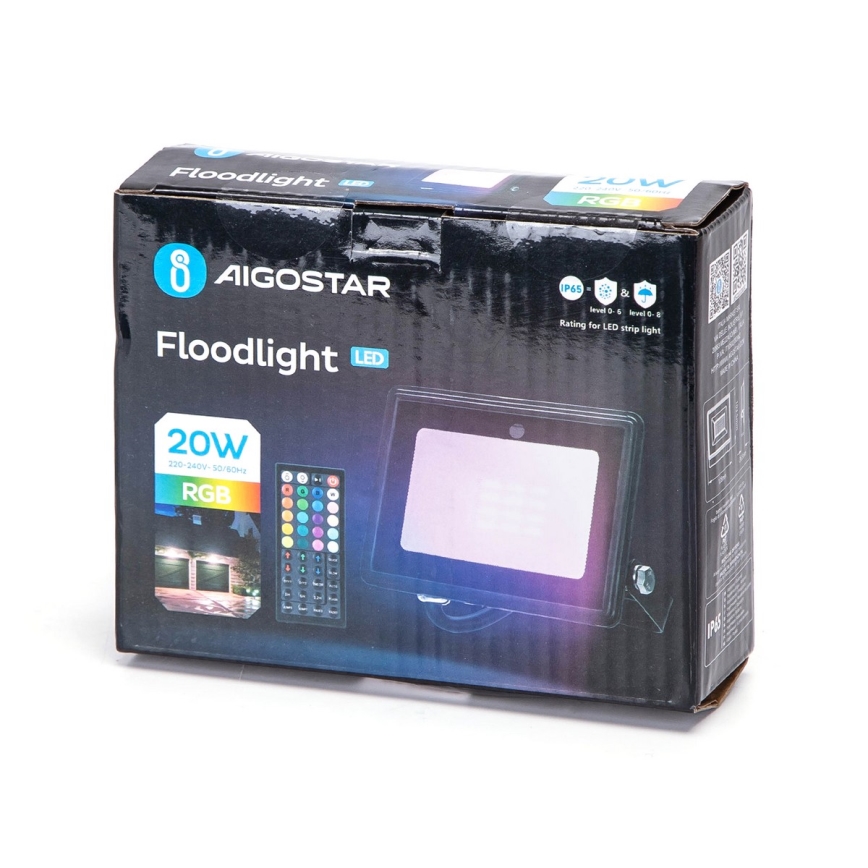 Aigostar - Riflettore LED RGBW dimmerabile LED/20W/230V IP65 + telecomando