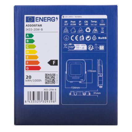 Aigostar - LED RGBW Proiettore dimmerabile MESH Smart LED/20W/230V 6500K IP65 + telecomando