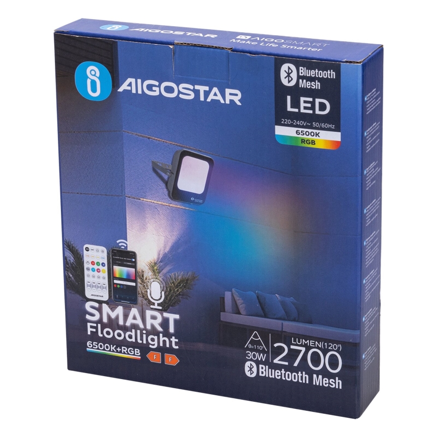 Aigostar - LED RGBW Proiettore dimmerabile MESH Smart LED/30W/230V 6500K IP65 + telecomando