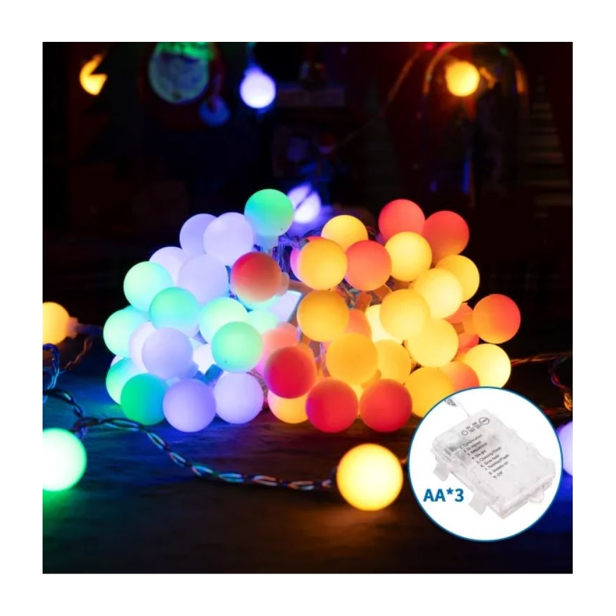 Aigostar - LED RGBY da esterno Catena natalizia 25xLED/3xAA/8 funzioni 2,8 m IP44