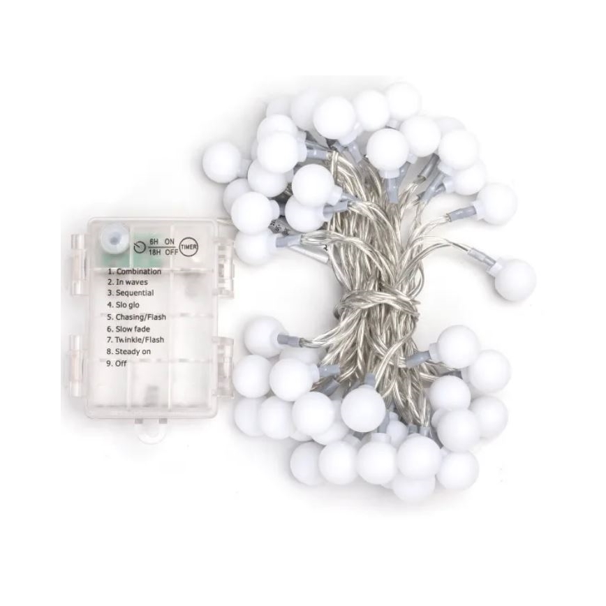 Aigostar - LED RGBY da esterno Catena natalizia 50xLED/3xAA/8 funzioni 5,3 m IP44